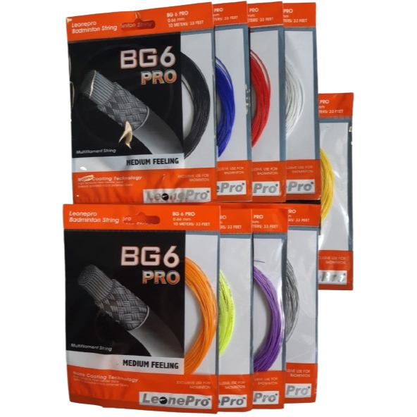 SENAR BADMINTON BG 6 / BG6 LEONEPRO ORIGINAL 0.66MM MEDIUM FEELING