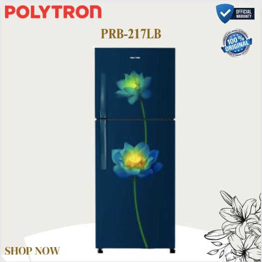 POLYTRON Kulkas 2 Pintu Beauty Steel PRB 217LB 210L/PRB-217LB/PRB 217LB/POLYTRON ORIGINAL BERGARANSI