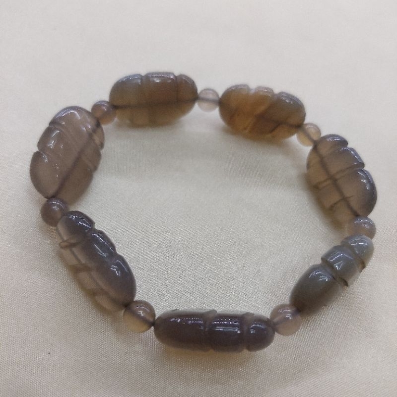 GELANG NATURAL GREY AGATE OVAL MIX AGATE 6MM