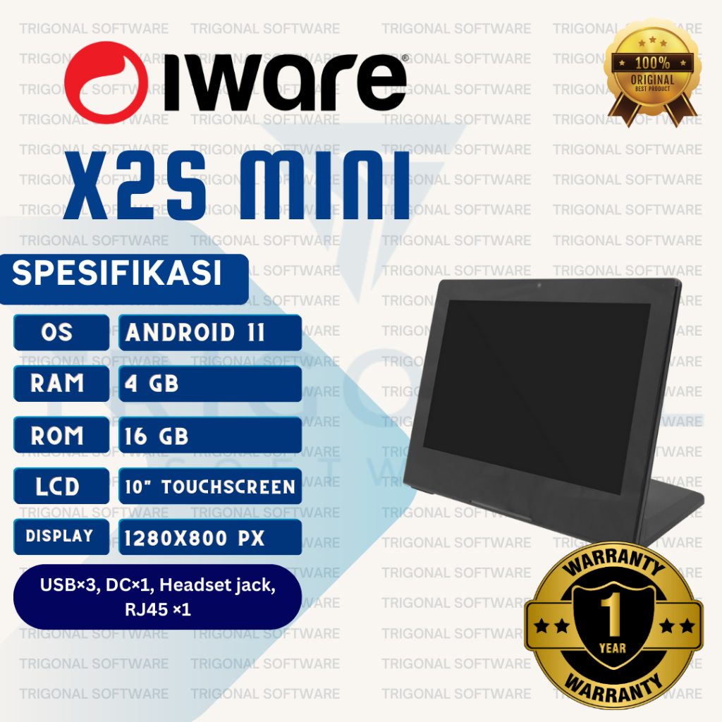 POS Android 11 Mesin Kasir Iware X2S 10 inch 4GB/16GB