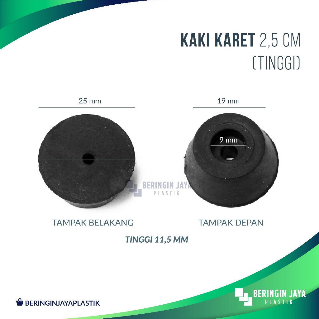 Kaki Karet 2,5 cm -Tinggi- (PVC) untuk Salon Speaker / Box Power / Amplifier / Salon Speaker / Audio