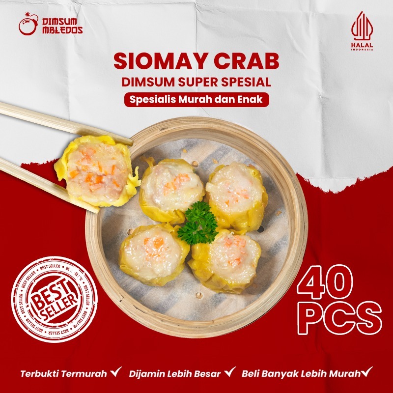 

Dimsum Siomay / Somay Crab / Kepiting - Frozen Food Halal Mbledos Super Premium Grosir Pack