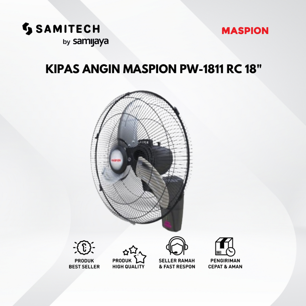 KIPAS ANGIN MASPION W/F 18" PW-1811 RC PW 1811 WITH REMOTE BERGARANSI