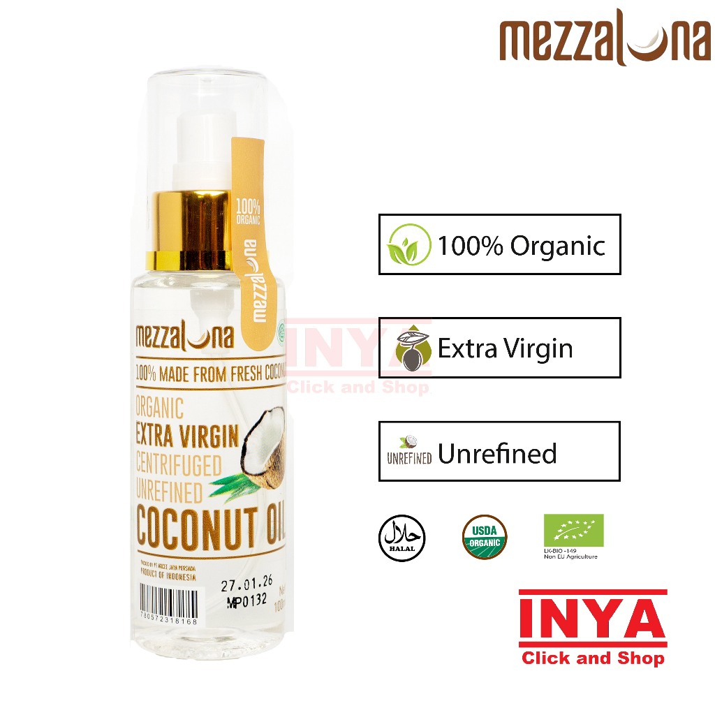 

MEZZALUNA Organic Virgin Coconut Oil 100% Made from Coconut 100ml - Minyak Kelapa