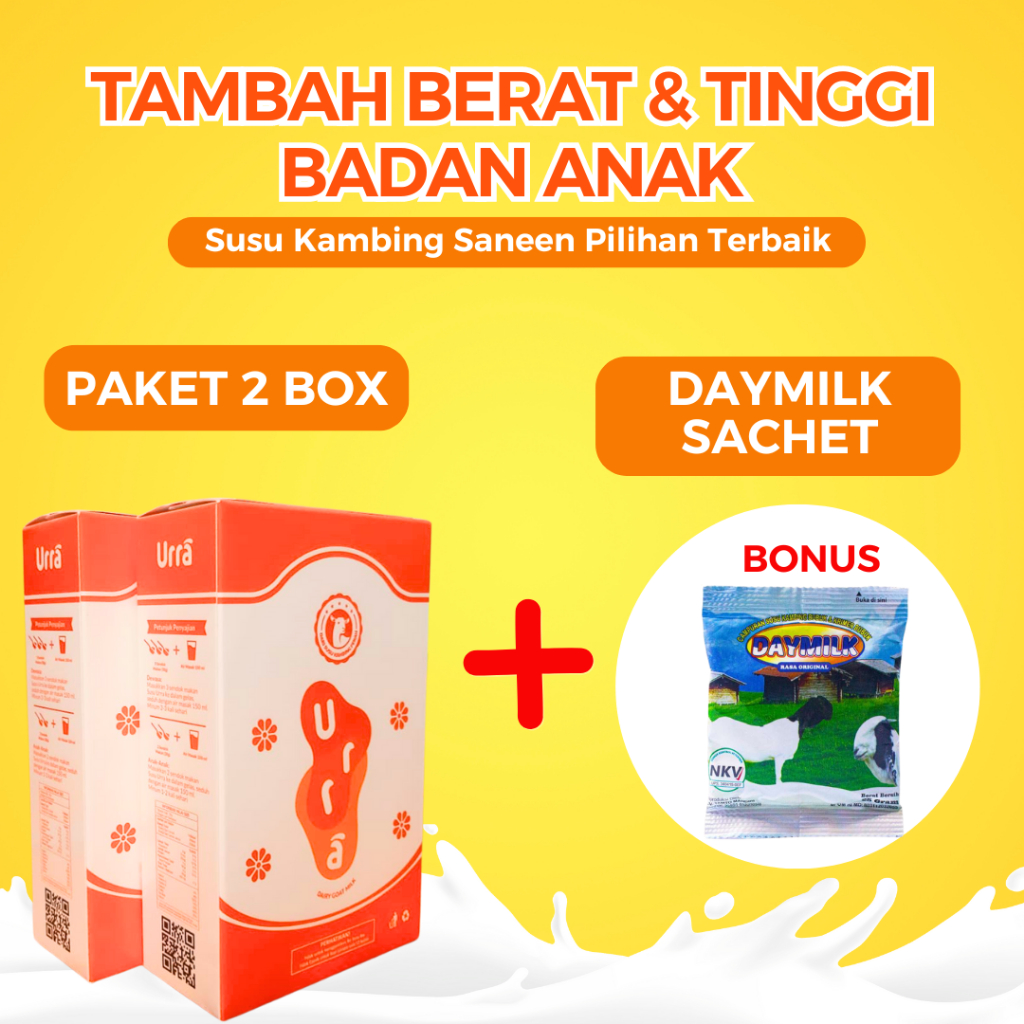 

Susu Urra 2 Box Free Daymilk Sachet - 200 Gr - Susu Penambah Berat Badan dan Tinggi Badan Anak