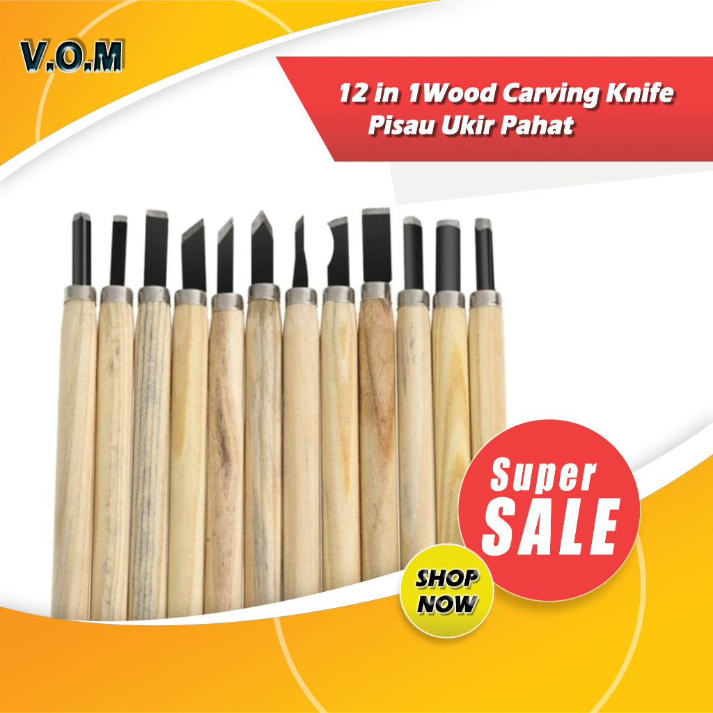 

12 in 1Wood Carving Knife Set Pisau Ukir Pahat Kerajinan Kayu DIY A060