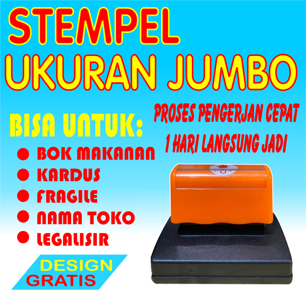 Stempel kardus/stempel bok makanan/stempel besar/stempel jumbo