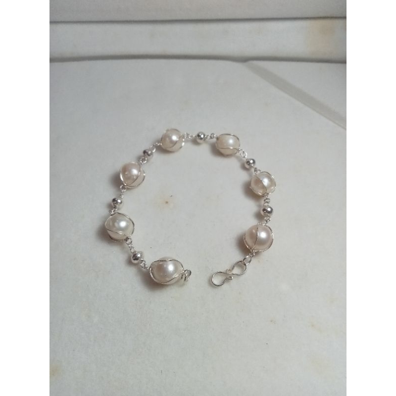 gelang perak mutiara laut gelang perak lapis emas gelang mutiara laut