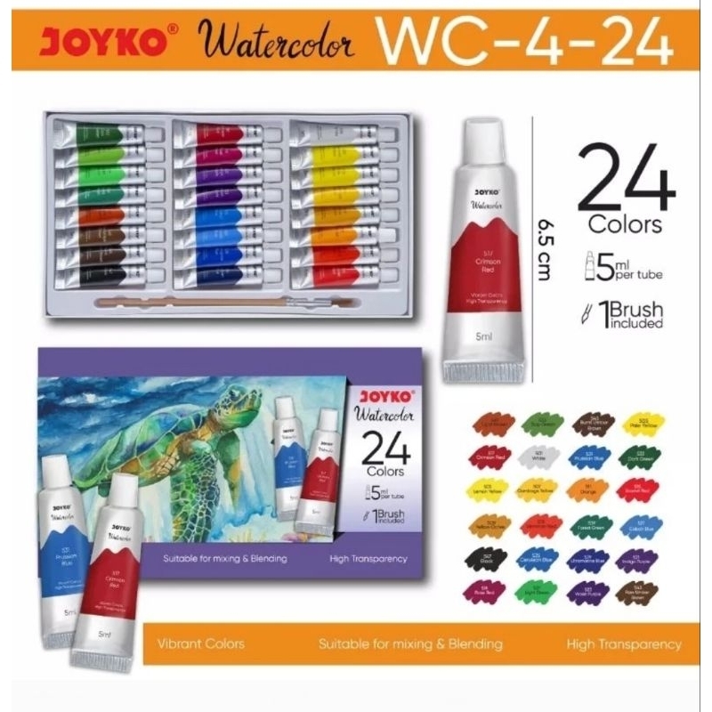 

Cat Air WC-4-12 Set 12 Warna / WC-4-24 Set 24 Warna Water Colour Joyko