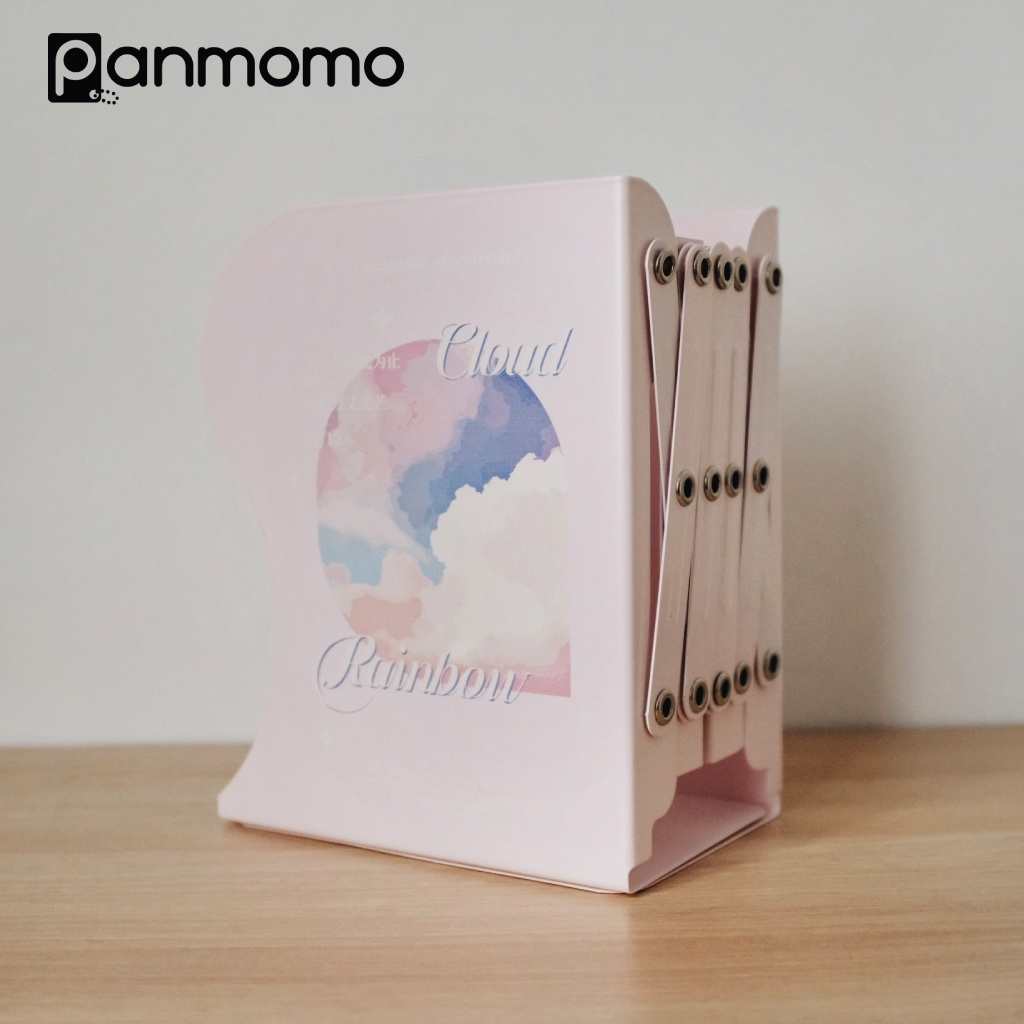 

panmomo Pembatas Buku Besi Penahan Buku Sandaran Buku Besi | Gentle Cloud Adjustable Bookends