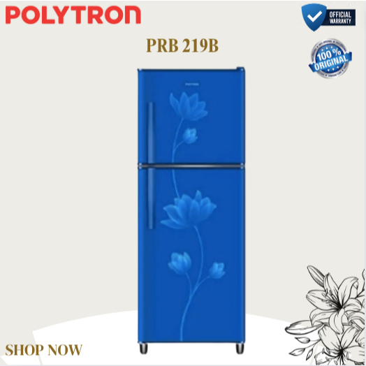 POLYTRON Kulkas 2 Pintu Metallic PRB 219B 210L/PRB219B/PRB-219B/PRB 219B/POLYTRON ORIGINAL GARANSI