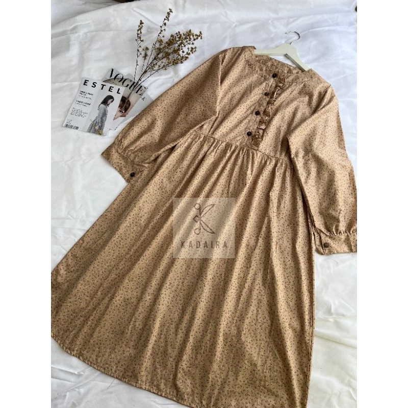 Aira Flower Midi Dress Katun Jepang Jumbo