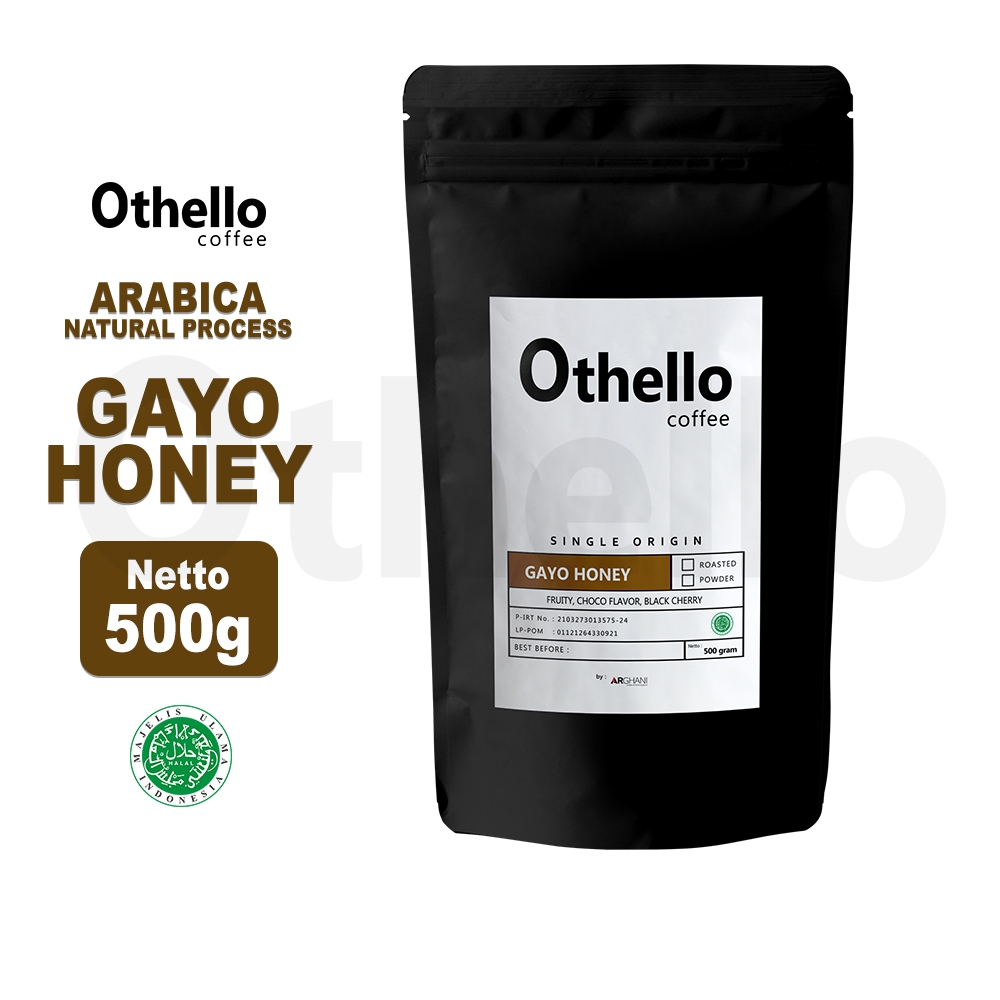 

Othello Coffee Arabica SIngle Origin Gayo Honey 500gram Biji Kopi Giling Aceh Arabika Bubuk Asli