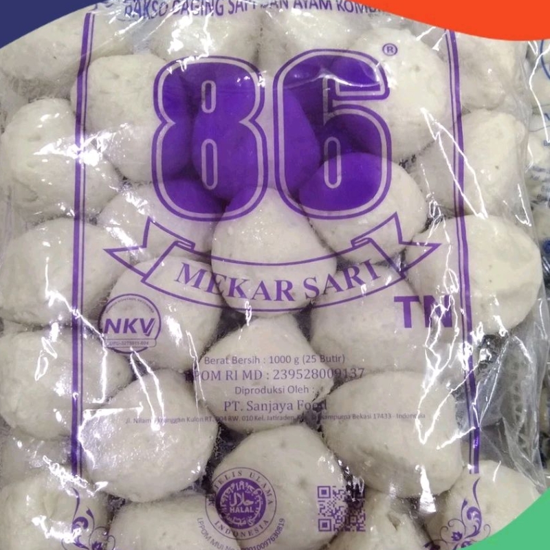 

BAKSO GORENG/BASRENG MEKAR SARI 86 TN CIANJUR DAGING SAPI & AYAM 750gr isi 25pcs - hai frozen food