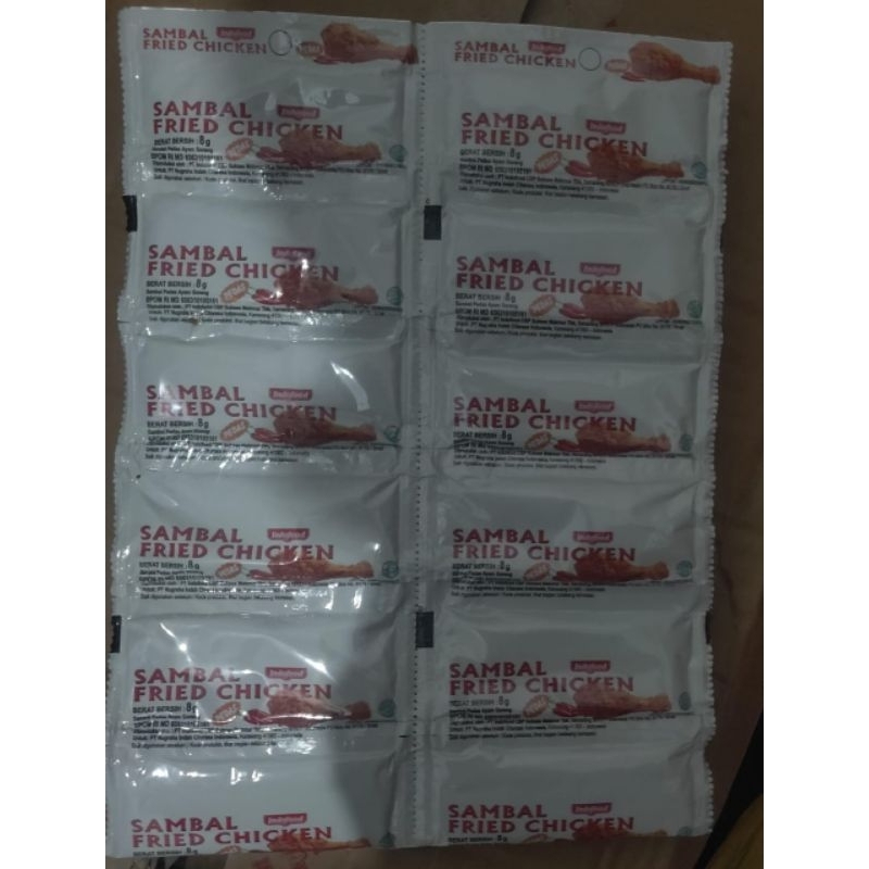 

Sambal Fried Chiken indofood 8g isi 24pcs/12pcs
