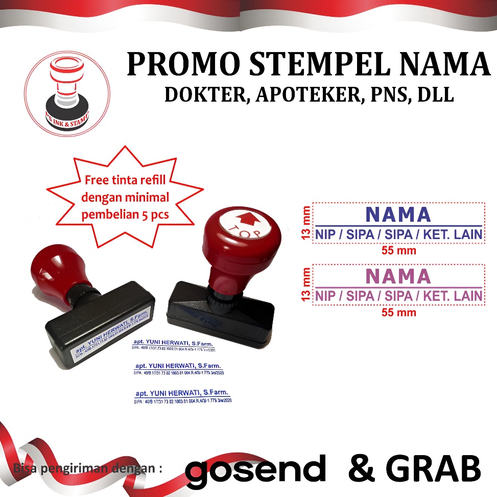 

KODE S63D STEMPEL NAMA DOKTER APOTEKER PNS DLL