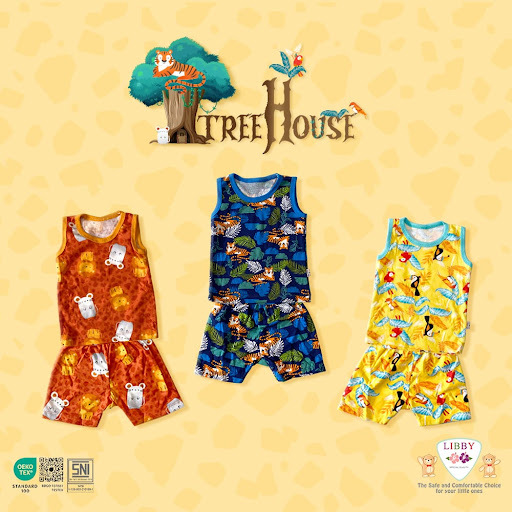 Baju Bayi setelan pendek kancing depan merk Libby