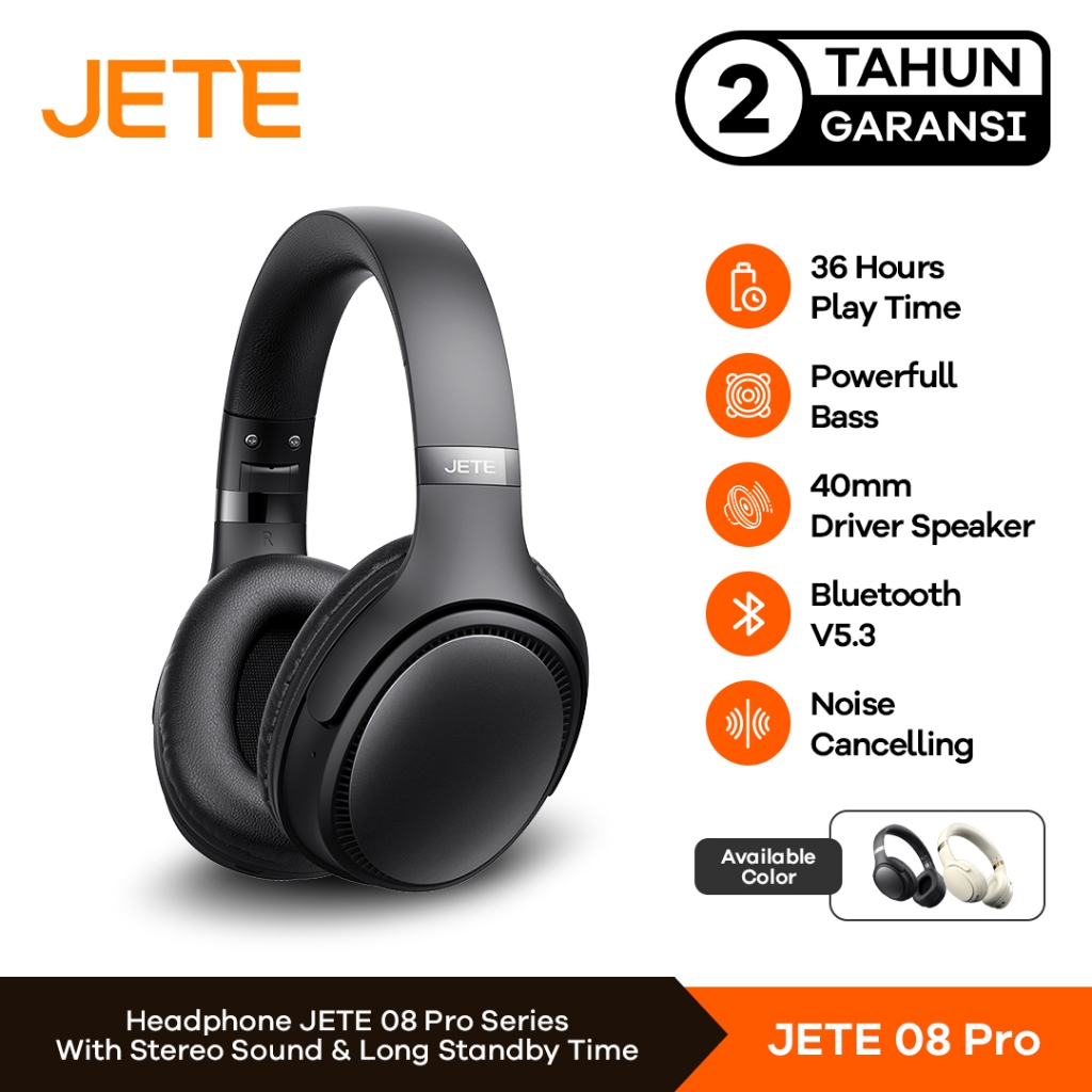 JETE 08 Pro Headset Bluetooth Headphone Bluetooh JETE-08 Pro - Garansi 2 Tahun