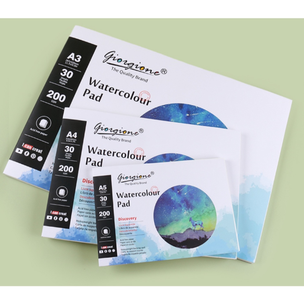 

KODE U3U5 Giorgione Watercolor Paper Pad A3A4A5 Kertas Watercolour Pad 2 gsm