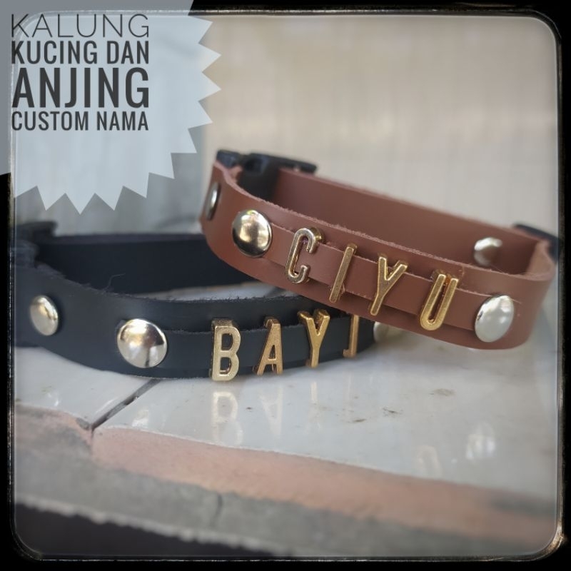 kalung kucing kalung anjing anjing kalung anabul bahan kulit sintetis custom nama