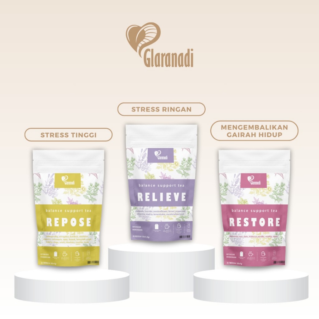 GLARANADI - Teh Bunga Pereda Stress Depresi Anxiety Relax Calming / Chamomile Lavender Ashwagandha