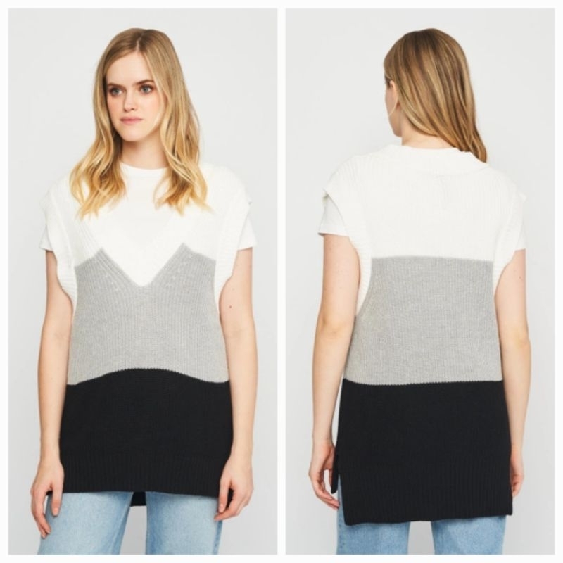 STRADIVARIUS VEST OUTER KNIT OVERSIZE ROMPI BARU ASLI ORIGINAL