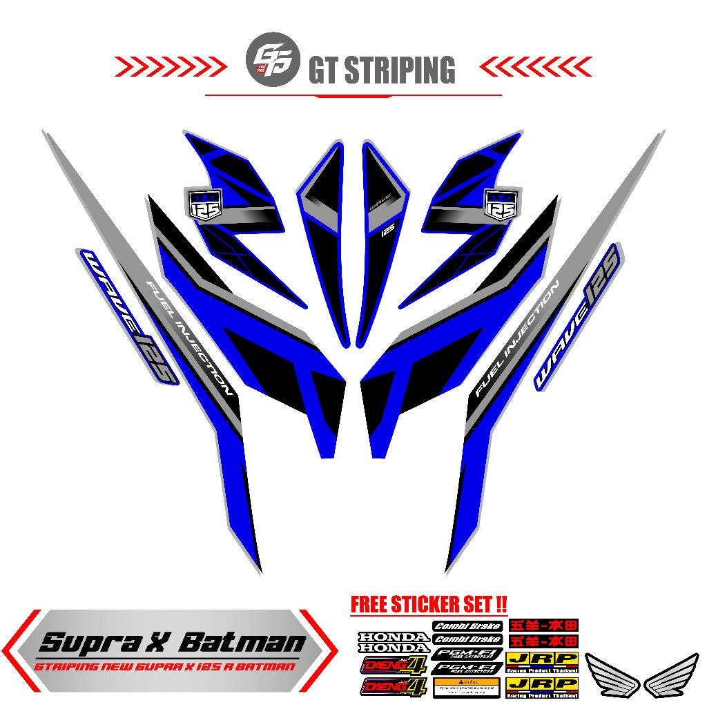 STIKER SUPRA X 125 BATMAN MTF 14 / STIKER STRIPING POLET SUPRA X 125 / SUPRA X / STRIPING SUPRA / ST