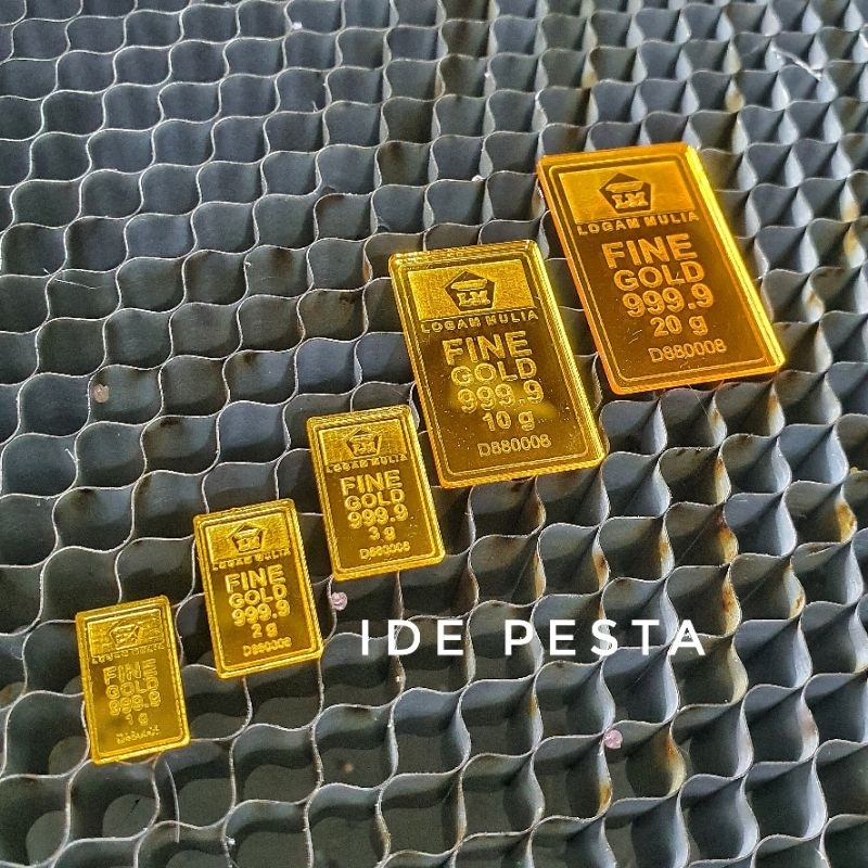 REPLIKA LOGAM MULIA / DEKORASI MAHAR/ EMAS BATANGAN IMITASI / dekorasi bingkai mahar emas antam