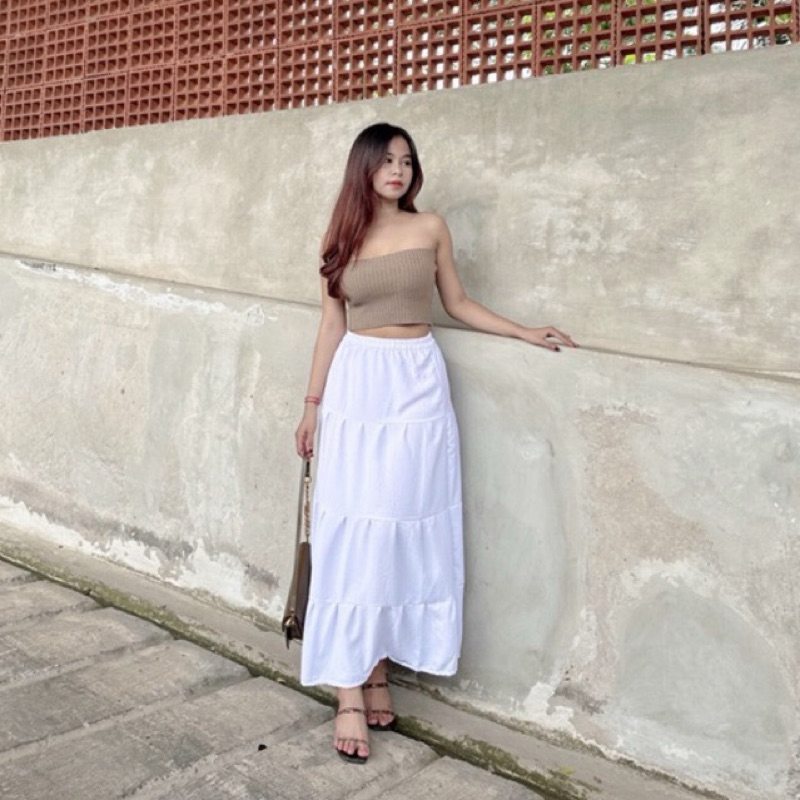 Roona Skirt — Rok Rempel Pantai Rok Korea Panjang