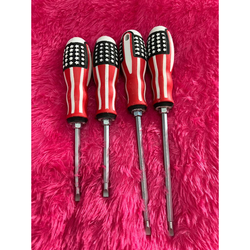 Obeng Bolak Balik Amerika 4 inch 6 inch Gagang Karet Expander