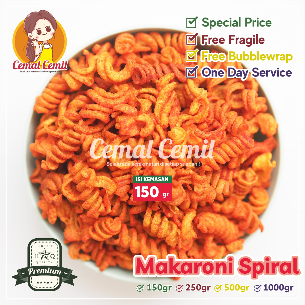 

Cemal Cemil : Makaroni Spiral Pedas 150gr-Snack/Cemilan/Camilan