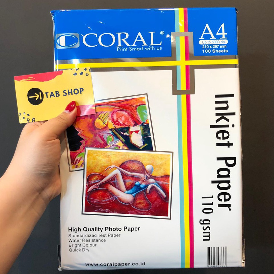 

Garansi Belanja TAB SHOP CORAL INKJET PAPER 11 GSM 1 SHEETS A4 CORAL KERTAS INKJET 11 GSM 1 SHEETS A4