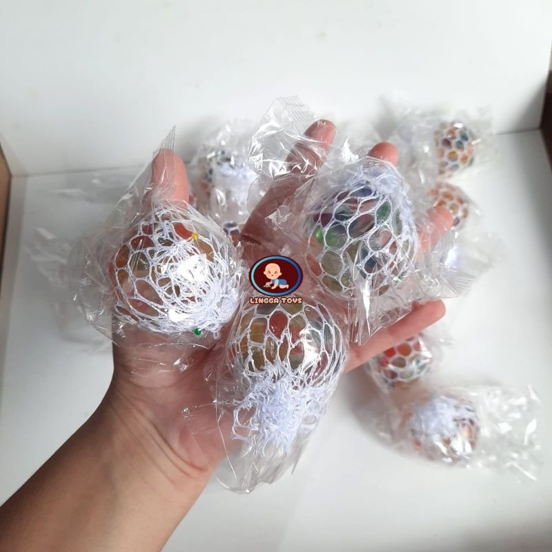 1 Pcs Mainan Slime  Squish Mini Bola Ball Squishy Mini Bola Mainan Lucu Mainan Remas bola Jaring