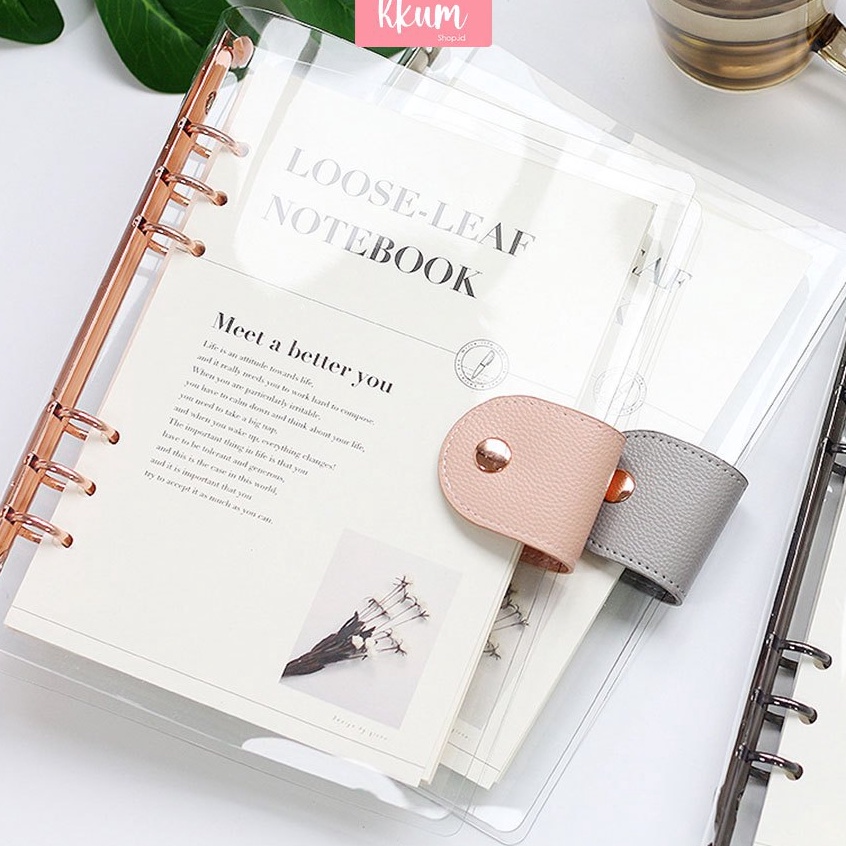 

Diskon Update Elegant Binder A5 Transparan Binder with Clip Note Book Rose Gold Binder