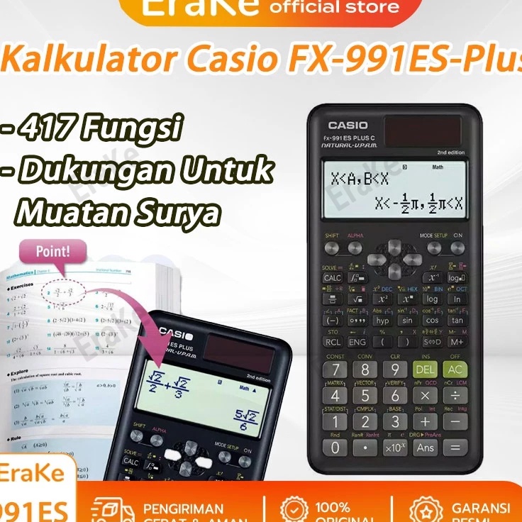 

Model Terbatas Kalkulator Scientific Casio ilmiah FX991ESPlus Kalkulator Casio Scientific Calculator 417 Fungsi Dukungan Untuk Muatan Surya Layar Paparan Definisi Tinggi