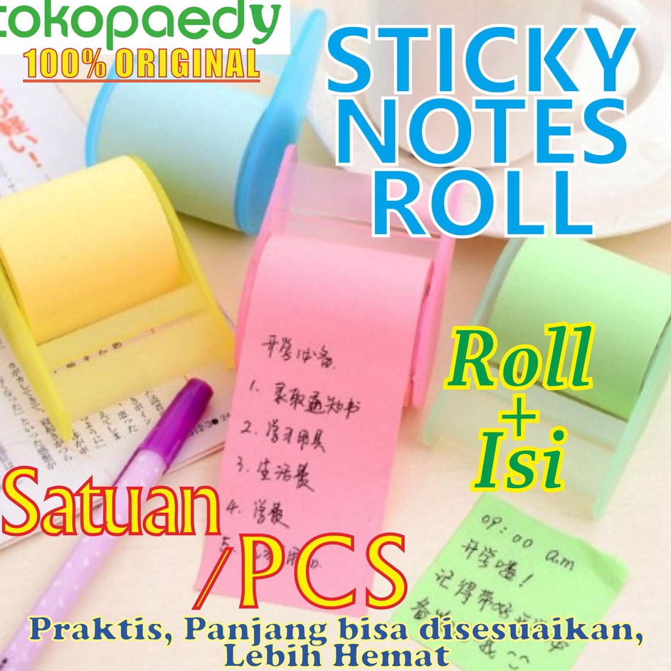 

ORDER NOW Sticky Notes Roll Kertas Memo Lucu Cute Import ROLL ISI Bisa Refill KOREA Sticky NOTES ROLL