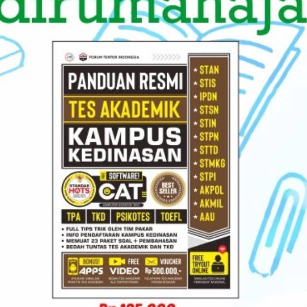 

Garansi Termurah BEST SELLER PANDUAN RESMI TES AKADEMIK KAMPUS KEDINASAN CAT STAN STIS 221