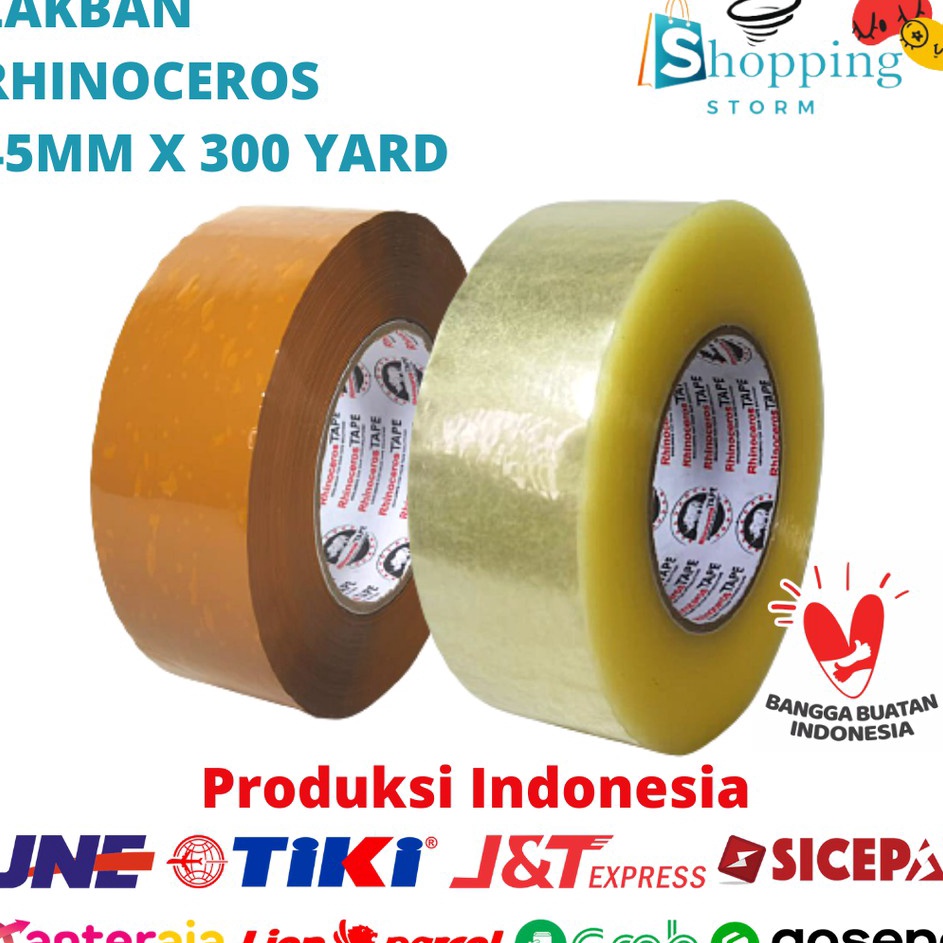 

Hadir Irit Lakban Bening Lakban Jumbo RHINOCEROS Tape Lakban OPP BeningCoklat Solatip Isolasi Bening Putih 45MMx3Yard