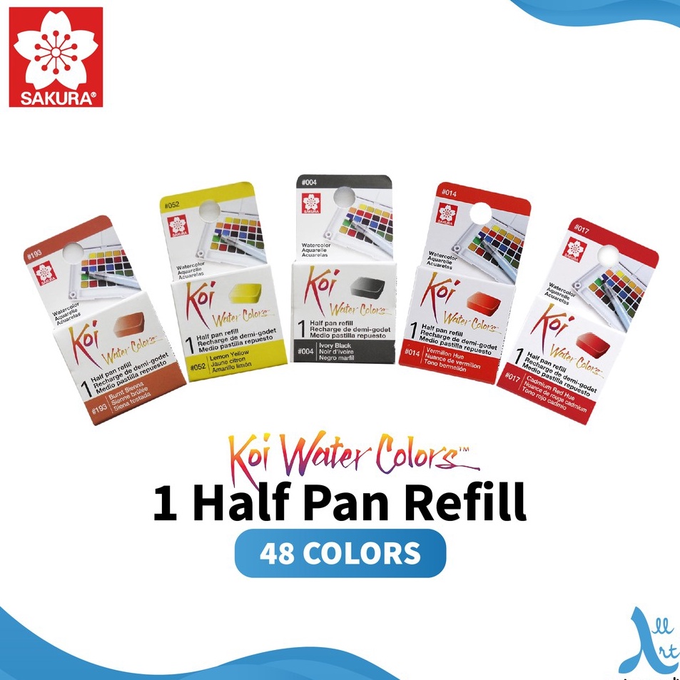 

Free Packing Cat Air Sakura Koi Watercolor Half Pan Refill Satuan