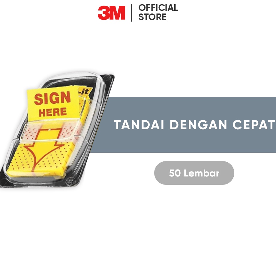 

Super Diskon 3M Postit Sign Here 689 Menempel kuat 5 lembar 1x17 inci Untuk menandai dengan mudah cepat