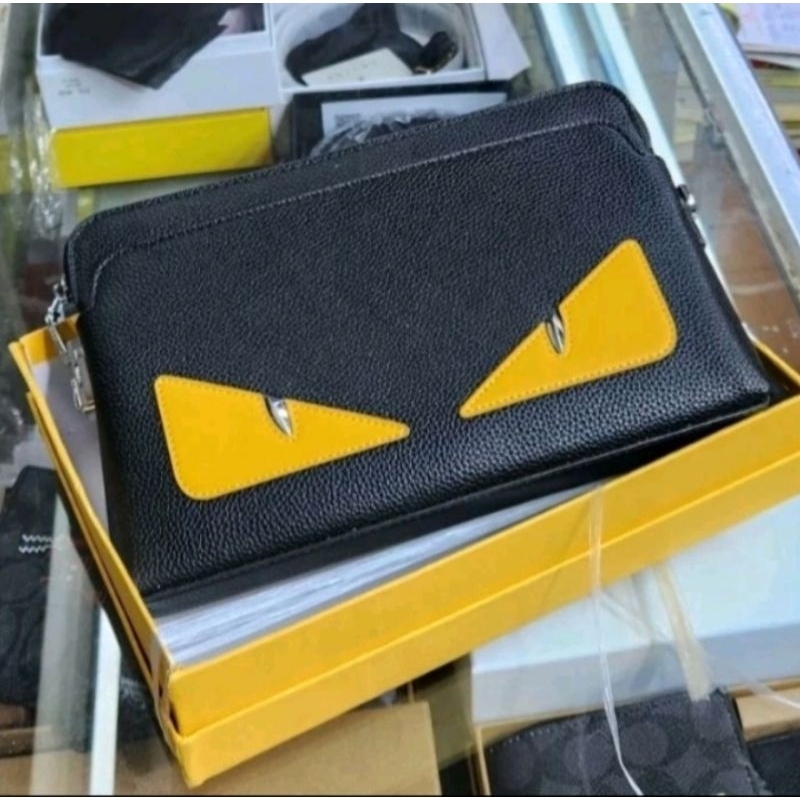 tas handbag fendi kulit pria tas clutch bag Fendi kunci kode