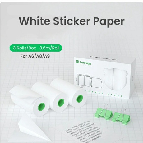 

Super Ekonomis PERIPAGE Kertas dan Stiker A6 WHITE STICKER Paper Thermal 57x3mm 57 mm