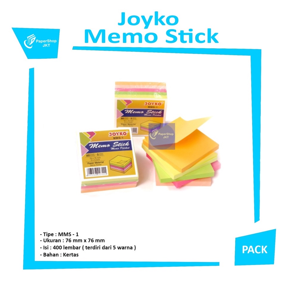 

Pasti Ready JOYKO Memo Stick MMS1 Catatan Tempel Pack