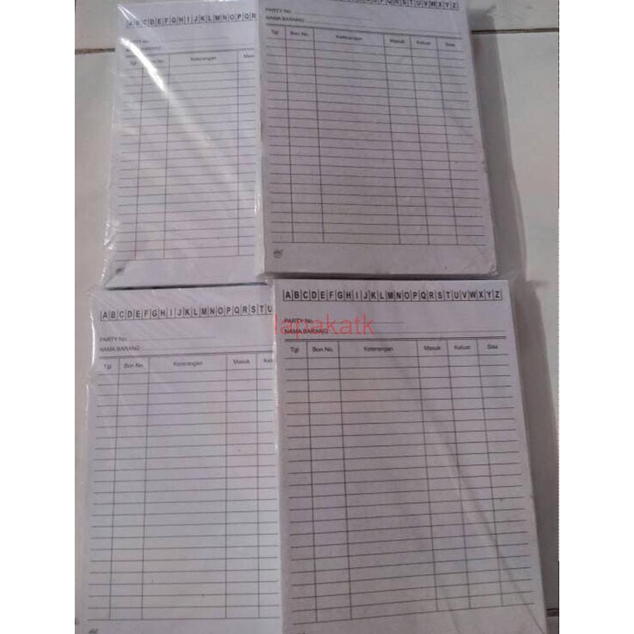 

Segera Pesan Kartu stok persediaan kecil Stock card kuarto