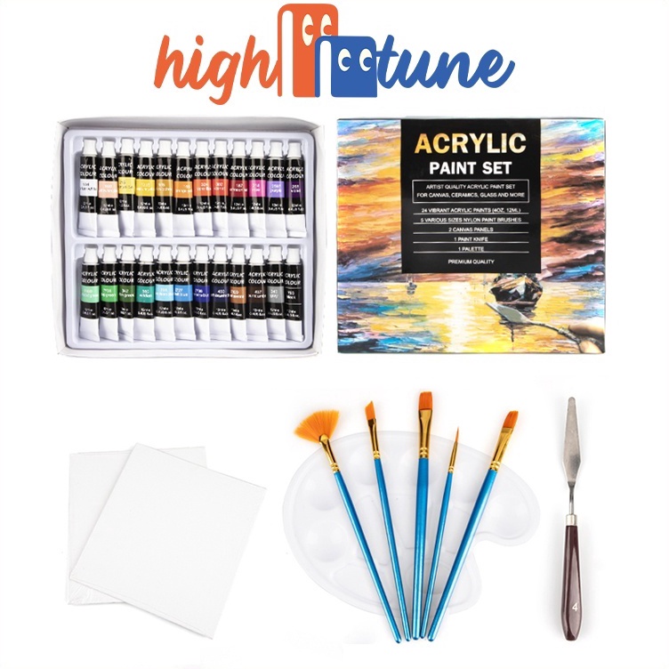 

Serbu Baru Hightune Acrylic paint set Cat Akrilik Set 1224 Warna 1ml Lukis Kanvas Maries Acrylic DasarPrimer