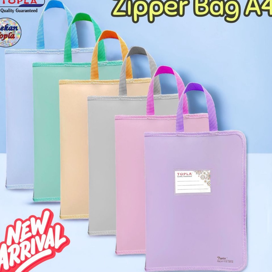 

Kualitas Terpercaya Zipper Bag Zip Bag Map Tas Folder Reseleting A4 Murah Kuat Berkualitas Merek TOPLA