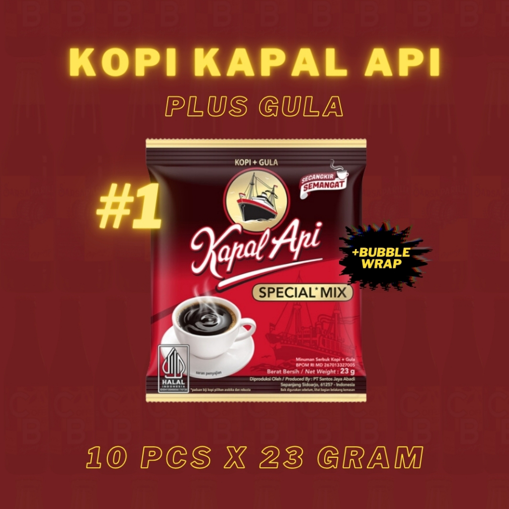 

KAPAL API 10 x 23 gr Kopi Kapal Api Plus Gula isi 10 pcs (10 x 23 gr)