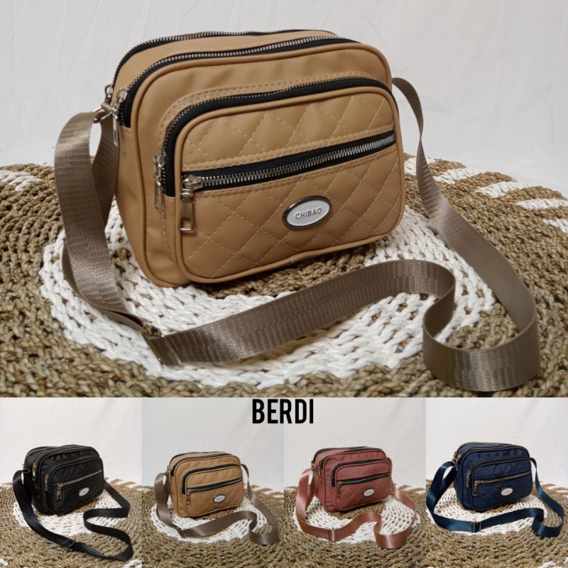 NEW BERDIBERDY TAS SELEMPANG 4RESLETING BAHAN NYLON LEMBUT,TAS SELEMPANG WANITA,TAS TERBARU