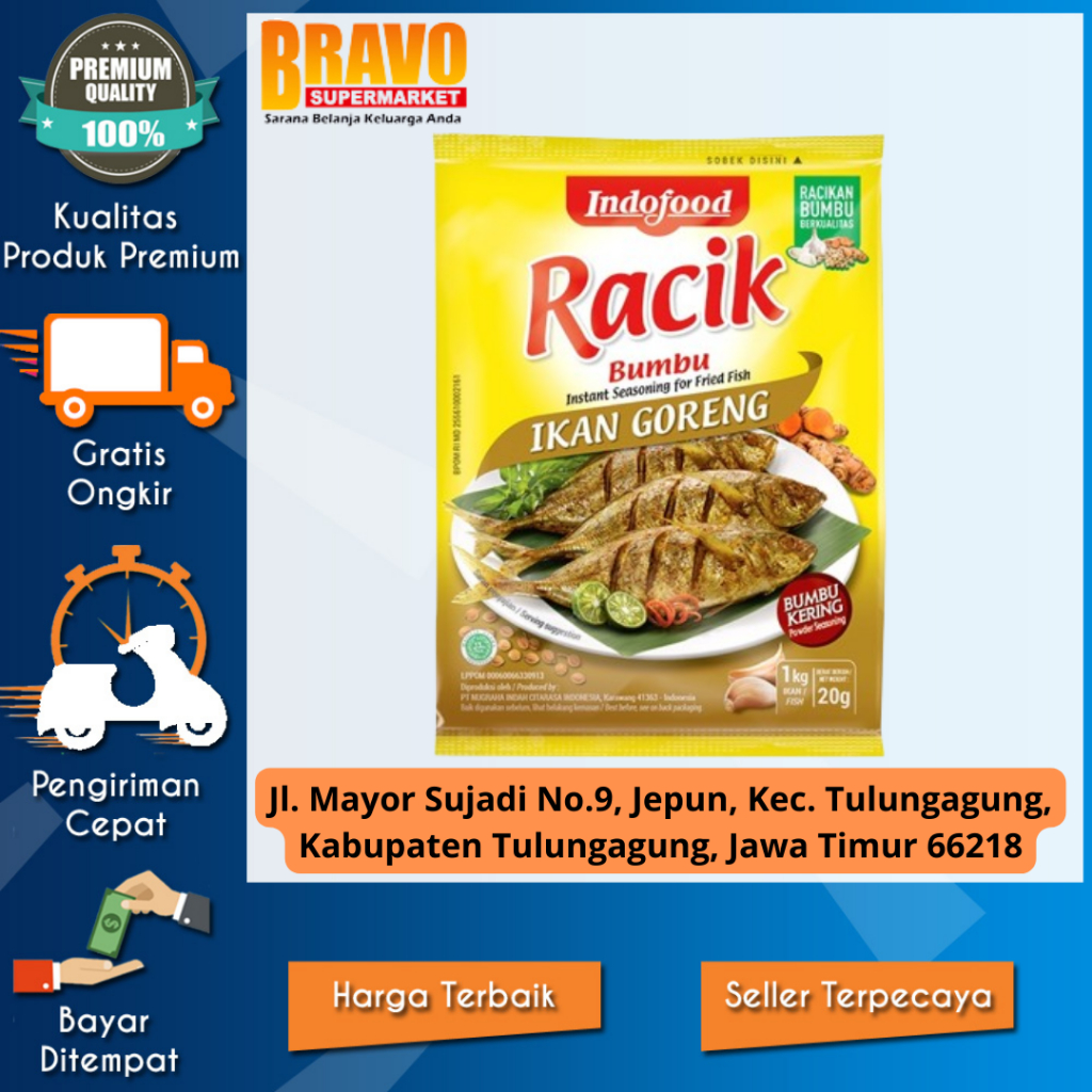 

Bravo Supermarket Tulungagung - Bumbu RACIK Ikan Goreng 20g