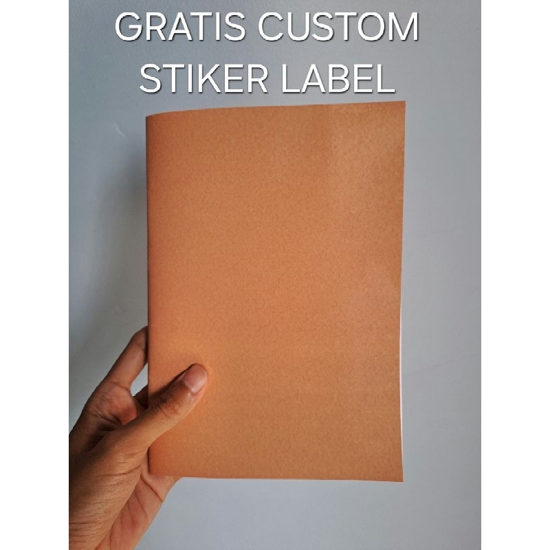 

Buku tulis sampul cokelat free custom stiker label